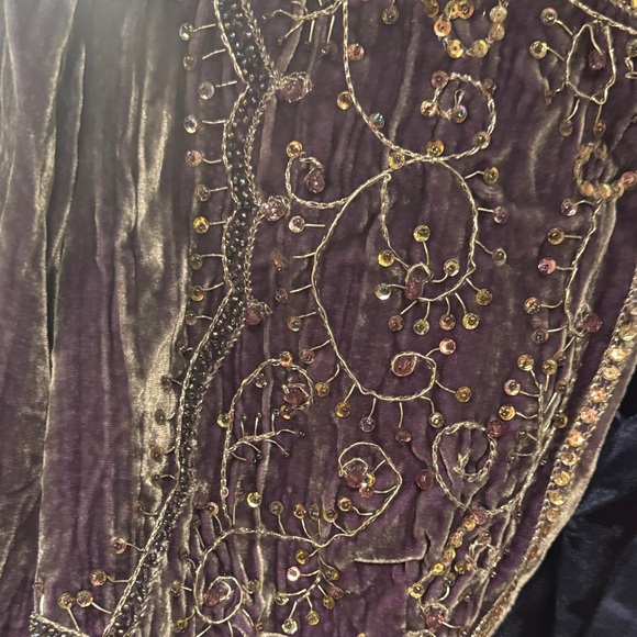 E C I  New York Embroidered Purple Velvet Bolero Jacket sz Small - Picture 2 of 10
